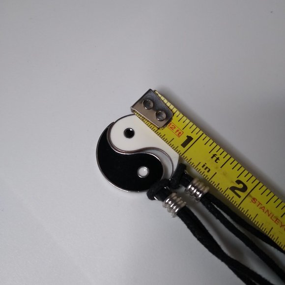 Yin And Yang Metal Pendant String Necklace Set - Picture 12 of 15